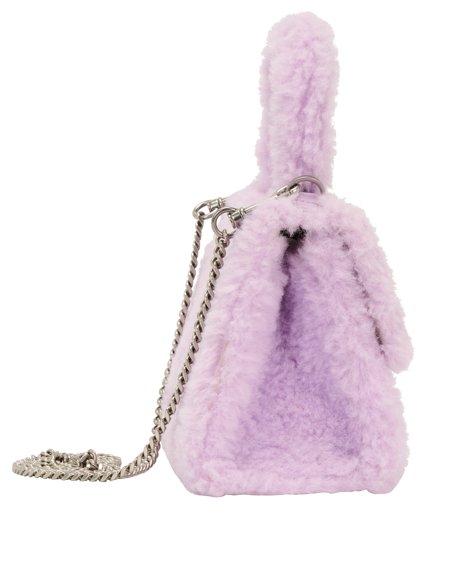 Mini St Marc Top Handle, &pound;140, Handbags, Purple, Shearling, Side view